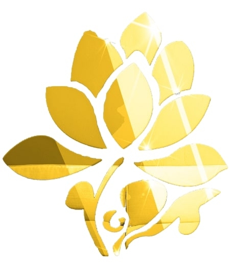 Sticker Miroirs Fleur de Lotus dorée 