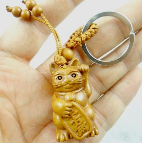 Porte-clef porte bonheur chat trèfle oeil de la chance - Un grand marché