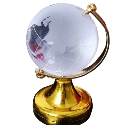 Boule de cristal Globe Feng Shui, Boule de cristal bleu Feng Shui