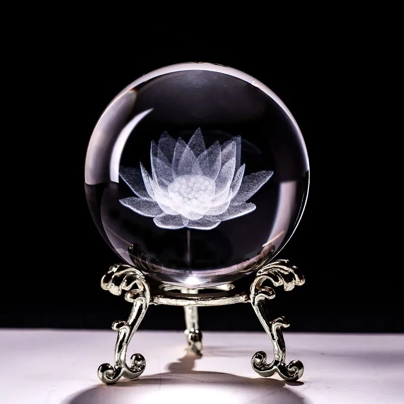 Boule de Cristal Lotus 60mm - Remèdes Feng Shui 2024