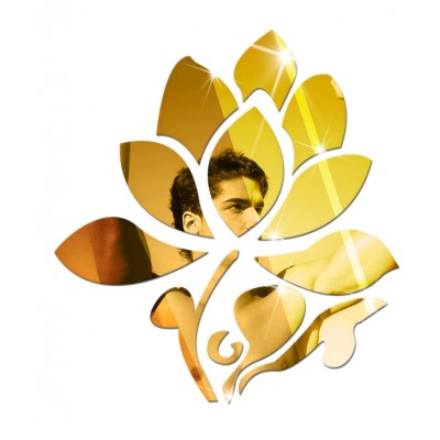 Sticker Miroirs Fleur de Lotus dorée