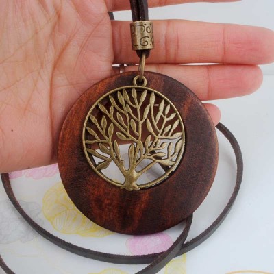 Collier Arbre de vie marron