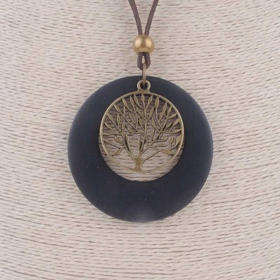 Collier Arbre de vie noir