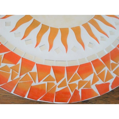 Miroir Soleil Mosaïque orange 40cm