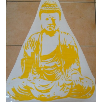 Sticker Bouddha Thaï jaune en Prière