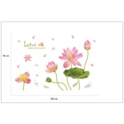 Sticker Fleurs de Lotus rose du Bonheur