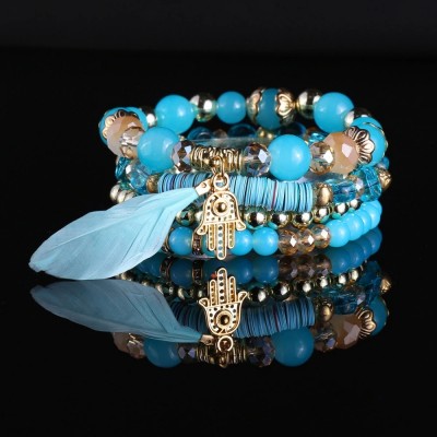 Bracelet Talisman Perles bleues