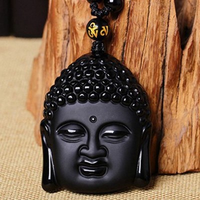 Suspension Bouddha Thai en Obsidienne noire