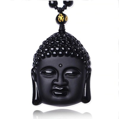 Suspension Bouddha Thai en Obsidienne noire