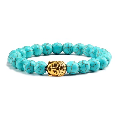 Bracelet Bouddha doré en Turquoise