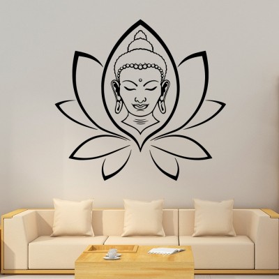 Sticker Tête de Bouddha Fleur de Lotus Médium