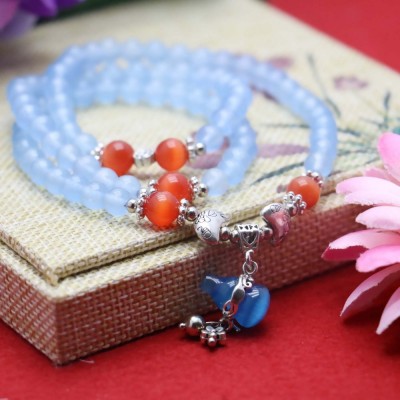 Bracelet Wu lou en Opale bleue