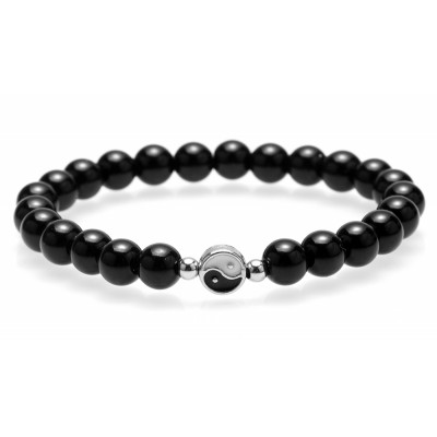  Bracelet Yin Yang Onyx noir 