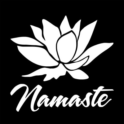 Sticker Lotus Namaste argenté
