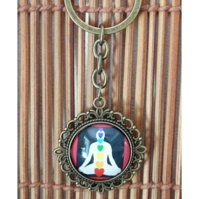 Porte Clés Bouddha des 7 Chakras