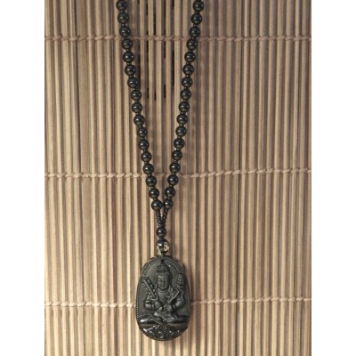 Suspension Guan Yin de la Compassion en Obsidienne