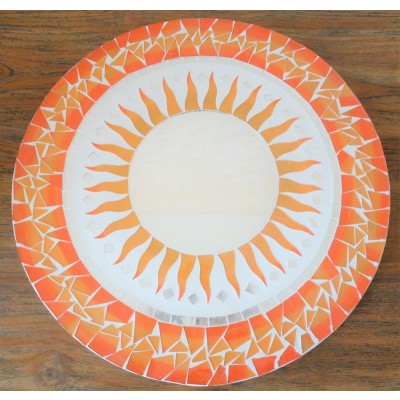 Miroir Soleil Mosaïque orange 40cm