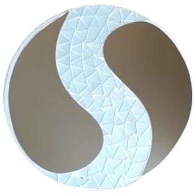Miroir Yin Yang Mosaïque blanc 40cm