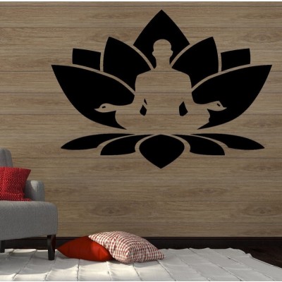 Sticker Bouddha sur Fleur de Lotus