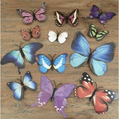 Stickers 12 Papillons Multicolores 3D