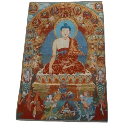 Grand Tangka Tapisserie Shakyamuni Bouddha