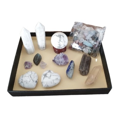 Coffret Chakra ensemble en Howlite blanche