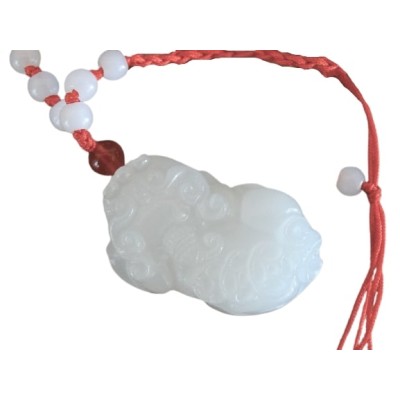 Suspension Pendentif Pi Yao en Jade blanc