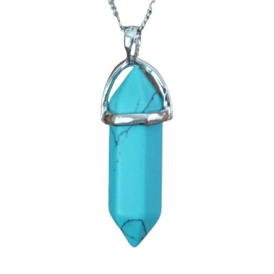 Collier Pendentif Prisme Chakra en Turquoise