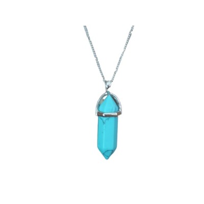 Collier Pendentif Prisme Chakra en Turquoise