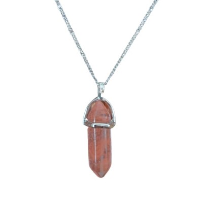 Collier Pendentif Prisme Chakra en Quartz Cerise