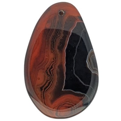 Pendentif Galet en Agate orange