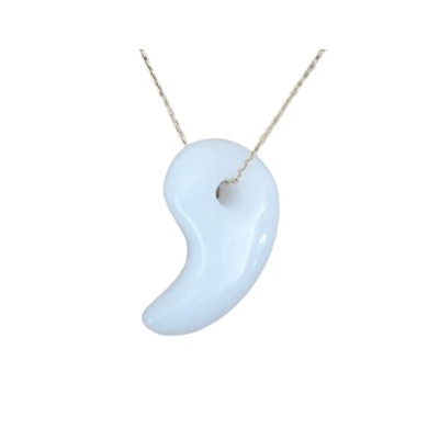 Pendentif Virgule en Jade blanc