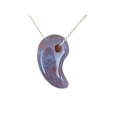 Pendentif Virgule en Agate Indienne