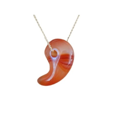 Pendentif Virgule en Cornaline