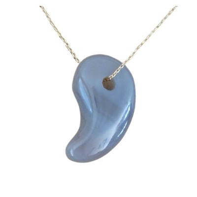 Pendentif Virgule en Agate grise