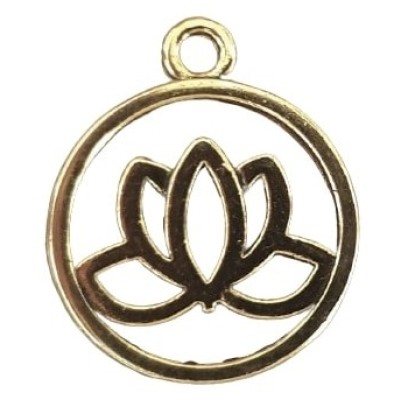Pendentif Fleur de Lotus de la Santé dorée