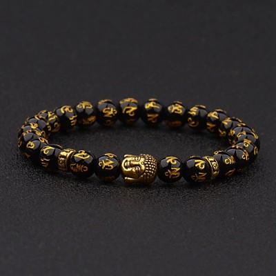 Bracelet Mala Bouddha doré