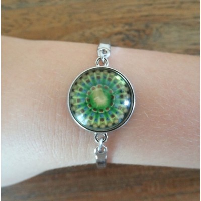Bracelet Sun Yantra Mandala vert
