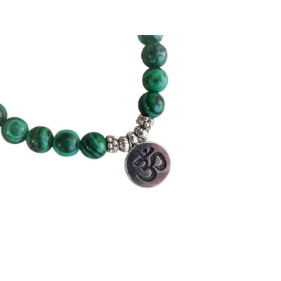 Bracelet Symbole Aum en Malachite