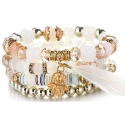 Bracelet Talisman Perles blanches