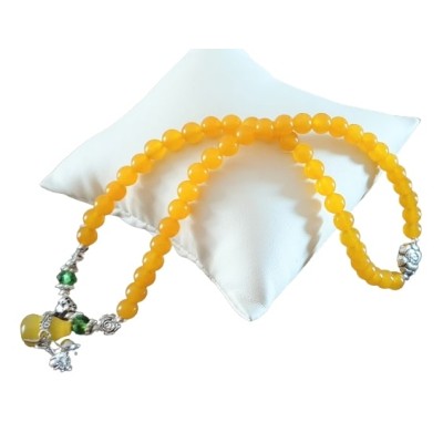 Bracelet Wu lou en Calcédoine jaune