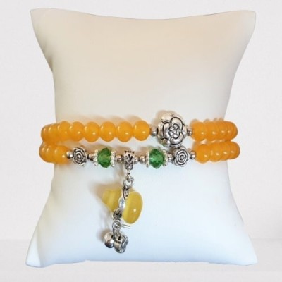 Bracelet Wu lou en Calcédoine jaune