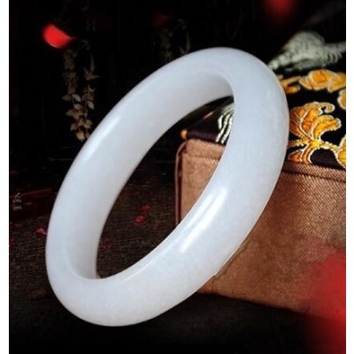 Bracelet Jonc en Jade blanc 55mm