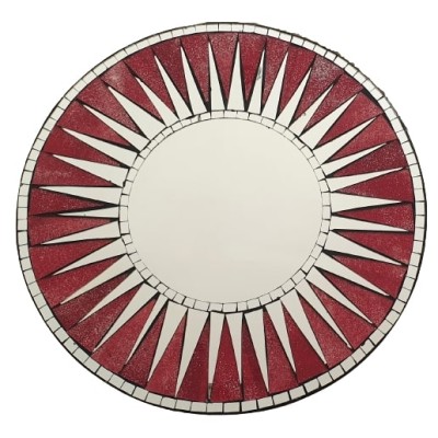 Miroir Soleil Mosaïque rouge 40cm