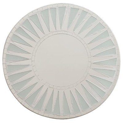 Miroir Soleil Mosaïque blanc 40cm