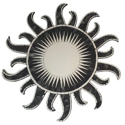 Miroir Soleil Mosaïque noir 60cm