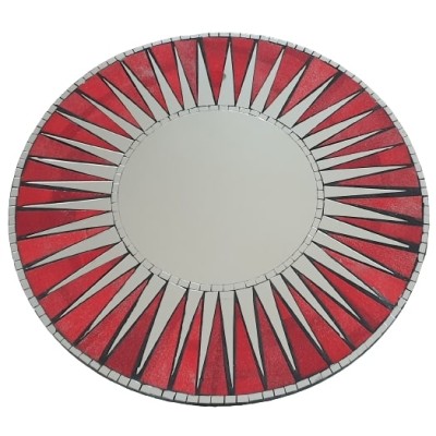 Miroir Soleil Mosaïque rouge 60cm