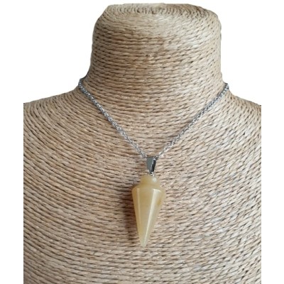 Collier Pendule en Jade jaune