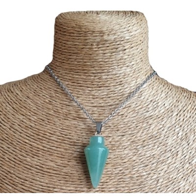 Collier Pendule en Aventurine verte