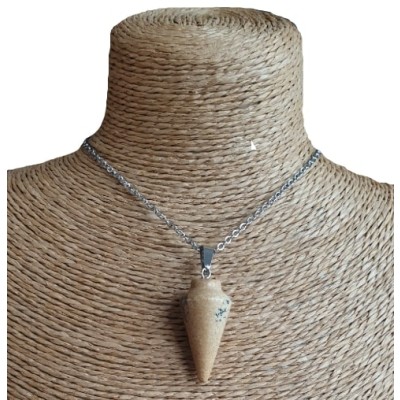 Collier Pendule en Jaspe Paysage